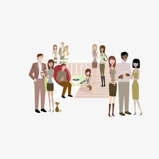 聚会中的男男女女免抠
