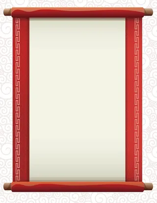 矢量中国风卷轴背景素材高清