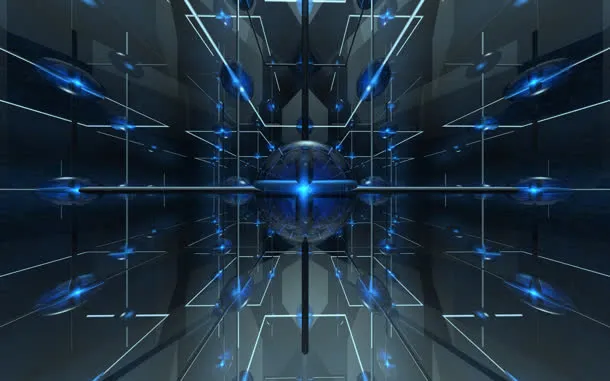 蓝色光效立体空间免抠