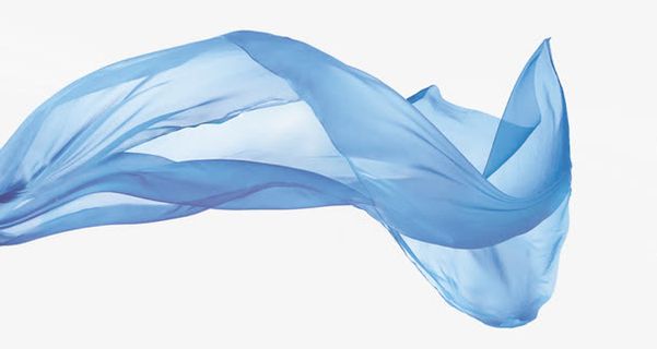 蓝色丝带飘纱免抠