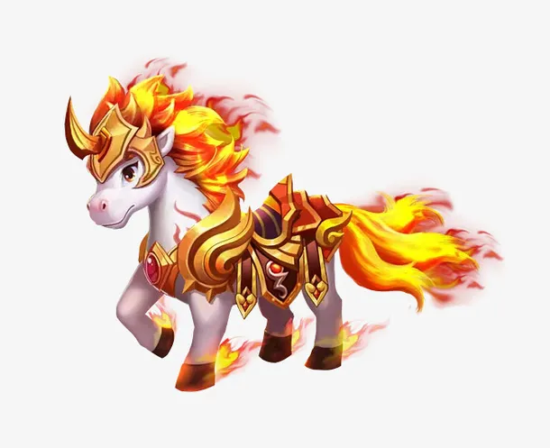 坐骑神兽烈火马免抠