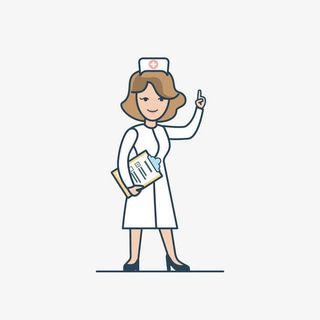 一个护士手指天高清免扣素材免抠