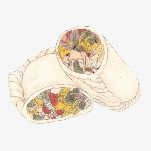 蔬菜馅饺子手绘画素材图片免抠