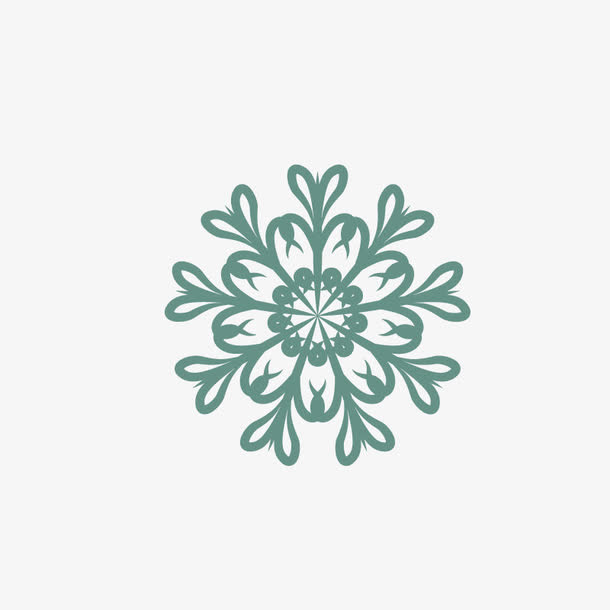 蓝色圣诞雪花免抠