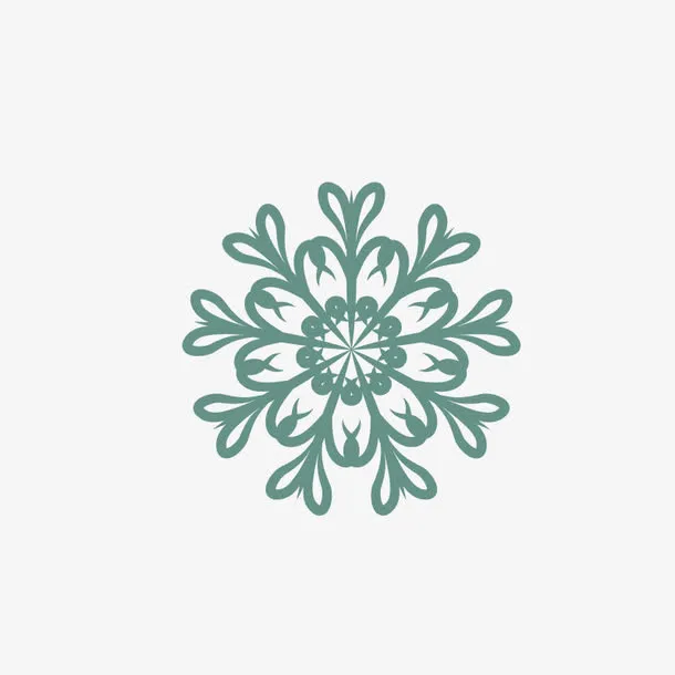 蓝色圣诞雪花免抠