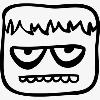 万圣节的丑陋的怪物脸图标免抠