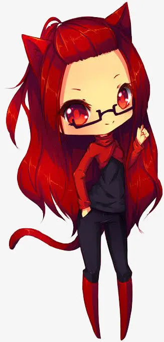 猫耳猫尾黑框眼镜御姐范少女免抠