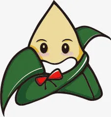 绿色可爱粽子小人免抠
