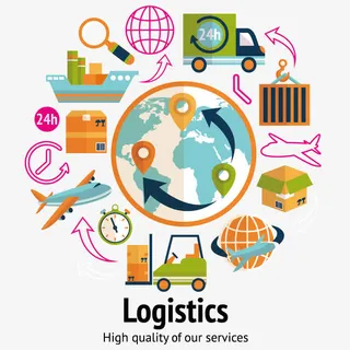 时尚卡通物流背景矢量素材