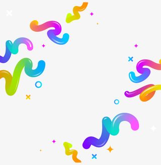 彩色曲线线条糖果色免抠