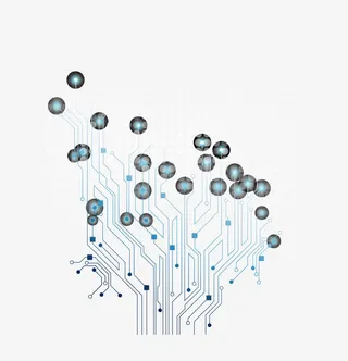 矢量线条发光VR科技背景免抠