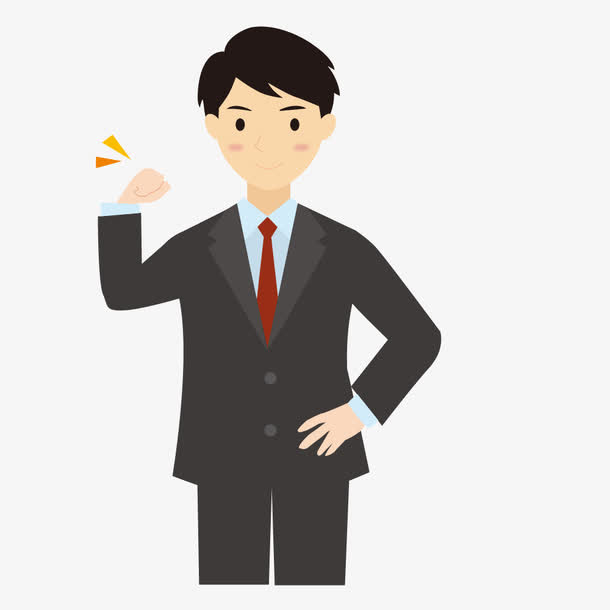 宣誓的卡通男白领免抠