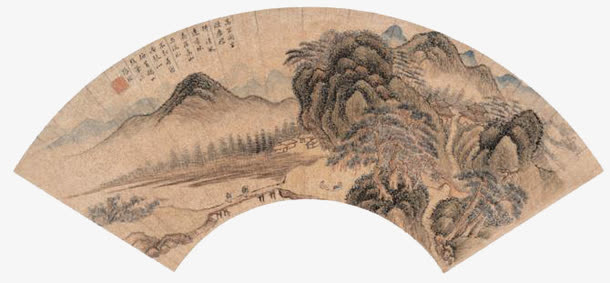 古风简洁唯美大方扇面免抠