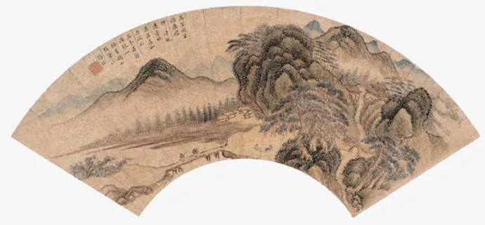 古风简洁唯美大方扇面免抠