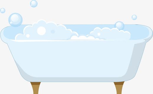 矢量装水的浴缸免抠
