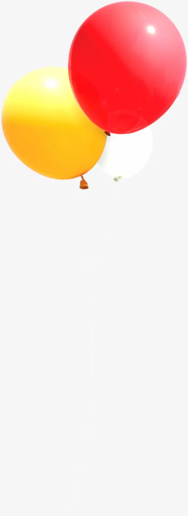 春天黄红色漂浮气球免抠