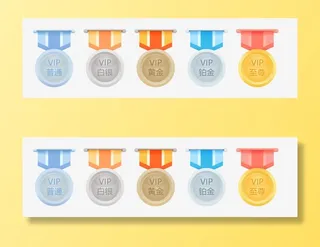 卡通手绘会员等级标签免抠