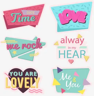 几何彩色背景爱情海报