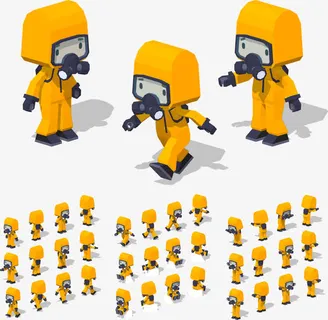 矢量消防防疫人员免抠