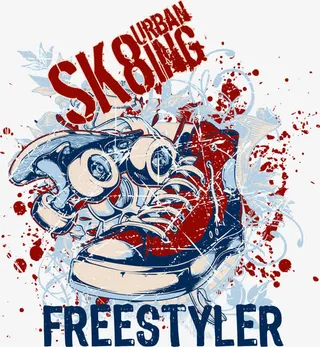 时尚休闲潮流涂鸦设计矢量素材免抠