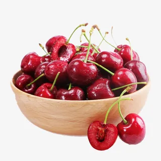 一盘红色樱桃免抠