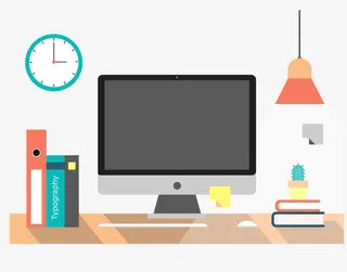 办公桌面卡通免抠