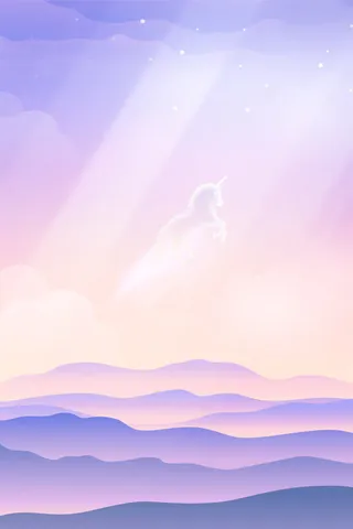 紫色天空白色天马免抠