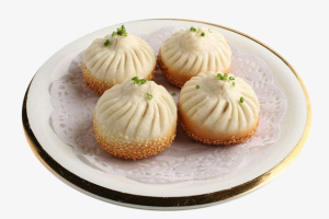 金边盘子美味上海生煎包免抠