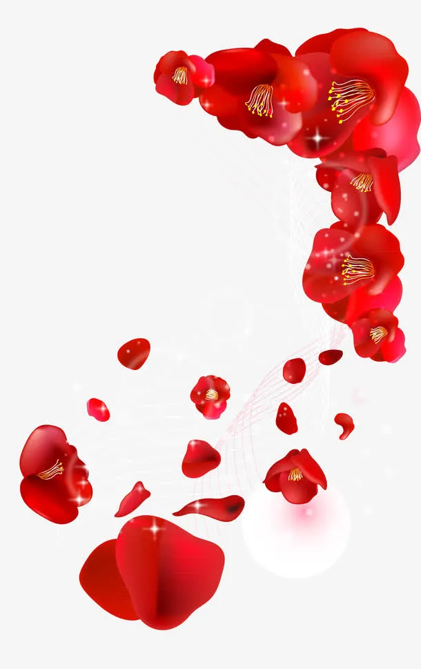 守护红色鲜花免抠