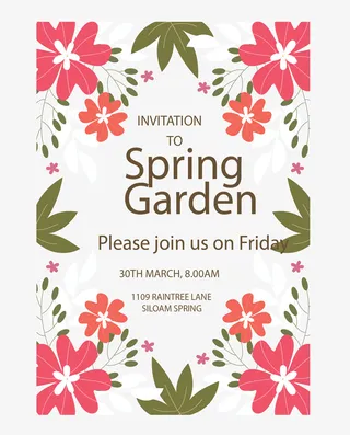 粉红花朵春天花园免抠