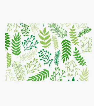 手绘绿叶装饰背景