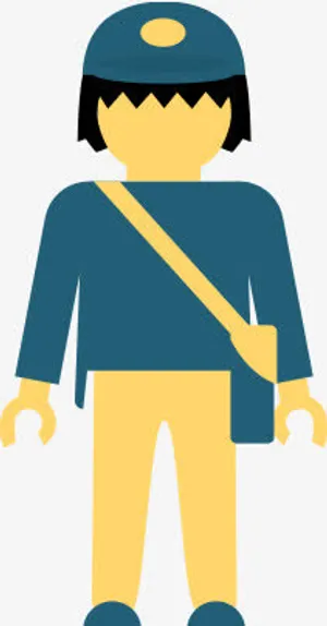 卡通学生背书包免抠