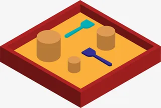 儿童节立体沙子沙堆免抠