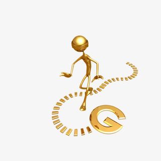 走路的金色小人免抠