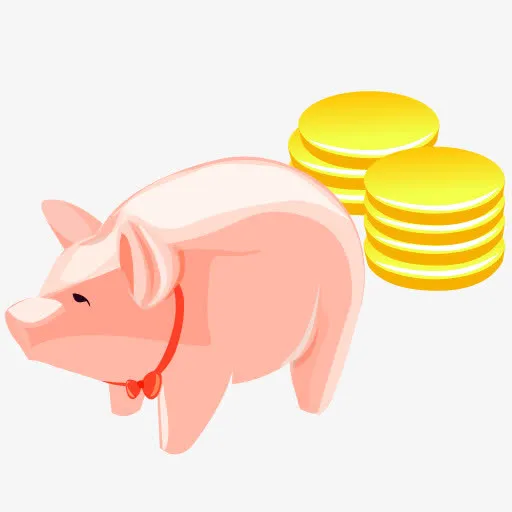 存钱罐猪金币免抠