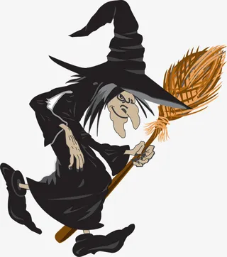 万圣节拿着扫把的女巫16免抠
