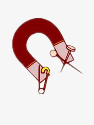 吸附铁钉的磁铁免抠