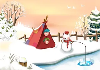 冬季清新雪景海报高清