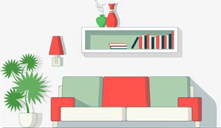 客厅里的简单摆设免抠