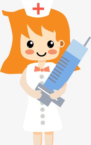 卡通手绘疫苗打针插画免抠