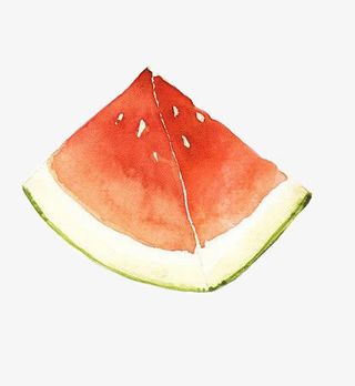 手绘水彩绘画水果西瓜免抠