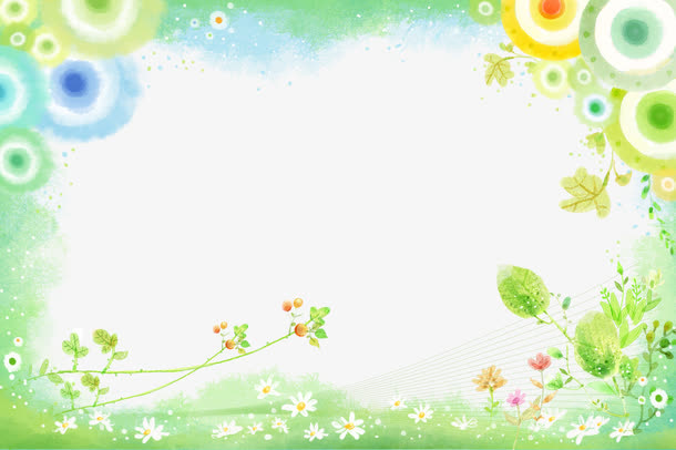 绿色小清新梦幻背景图片PSD分免抠