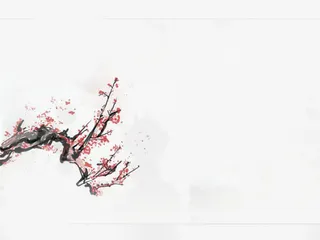 唯美古风水彩插画免抠