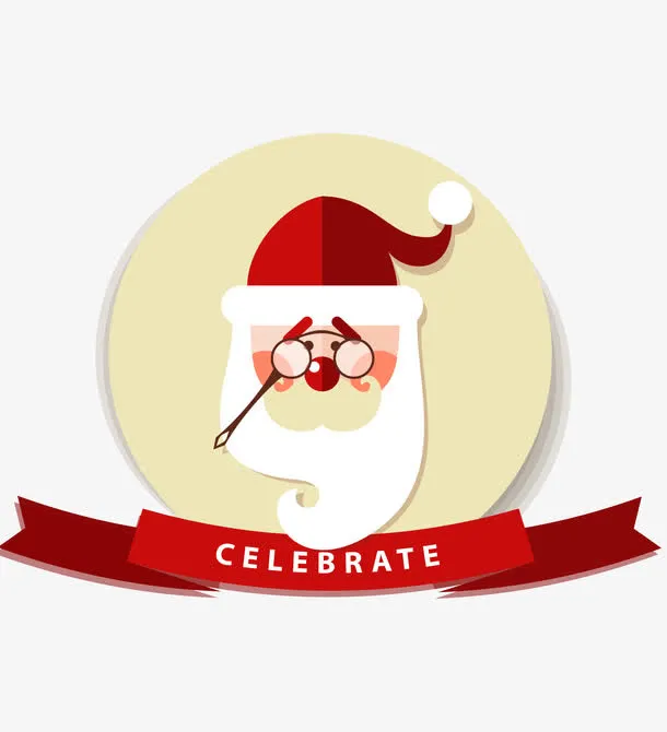 童趣红色圣诞元素贺卡矢量素材免抠