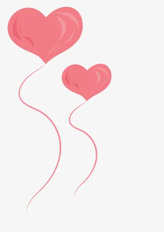情人节红色爱心气球手绘免抠