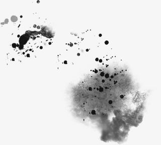 黑色喷溅水墨设计免抠