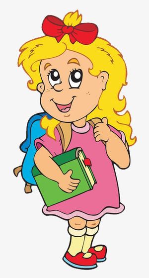 新学期背着书包返校的学生简笔画免抠