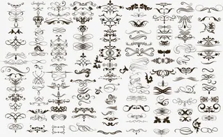 矢量古典花纹素材免抠