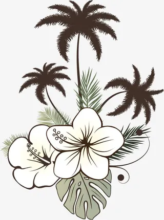 清新椰子树矢量图片免抠