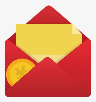 红色拆开的信封免抠